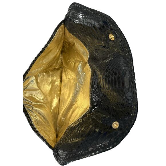 Michael Kors Large Envelope Clutch MacBook Air Sleeve Black Python Crocodile - Picture 5 of 7